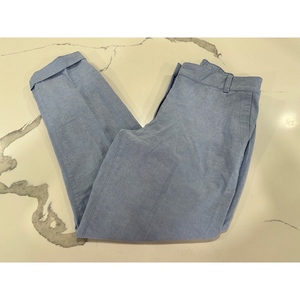 Talbots The Weekend Chino Light Blue Cotton‎ Pants Womens 12 Elastic Back Waist